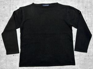 SAINT JAMES フランス製 バスクシャツ 長袖Tシャツ ロンT ブラック　　セントジェームス MADE IN FRANCE カットソー 黒 無地 柳9404