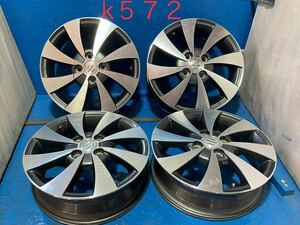 〈K572〉ホイール4本セット　SUZUKI 純正　15インチ4.5J オフセット+45 PCD4H100 ハブ54mm ボルト穴13mm