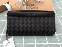 COACH コーチ 財布 長財布 プレゼント メンズ レディース ブランド 小銭入れあり 新品 未使用 ラウンドファスナー レザー ウォレット C197_画像1