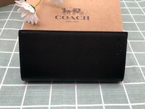 コーチ COACH 財布 長財布 メンズ レディース 二つ折り ブラック プレゼント 贈り物 ウォレット 新品 未使用 ギフト C136