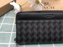 COACH コーチ 財布 長財布 プレゼント メンズ レディース ブランド 小銭入れあり 新品未使用 ラウンドファスナー レザー ウォレット A197_画像2