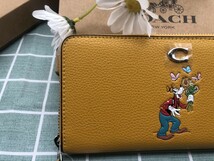 コーチ COACH 財布 長財布 プレゼント ロゴ シグネチャー メンズ レディース 贈り物 ウォレット 新品 イエロー ブランド ギフト A084_画像2