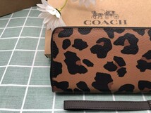 COACH コーチ 財布 長財布 メンズ レディース プレゼント 小銭入れあり レオパード 新品 ラウンドファスナー レザー ウォレット C017_画像7