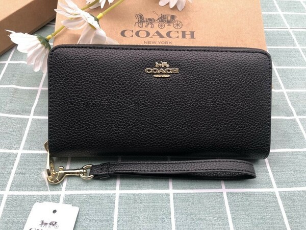 COACH コーチ 財布 長財布 ギフト プレゼント ブランド ストラップ付き メンズ レディース シグネチャー 小銭入れあり ウォレット A215