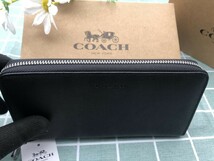 COACH コーチ 財布 長財布 ブラック　ギフト プレゼント メンズ 贈り物 レザー ウォレット ブランド 新品 未使用 小銭入れあり C173_画像3