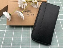 財布 COACH 長財布 コーチ プレゼント ブラック ギフト 新品 未使用 ラウンドファスナー レザー 小銭入れあり メンズ ブランド C196_画像5