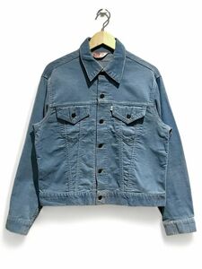 70s Levi's リーバイス 70505 トラッカージャケット 白タブ Big E コーデュロイ 42サイズ 水色 サックス ボタン裏529 ビンテージ