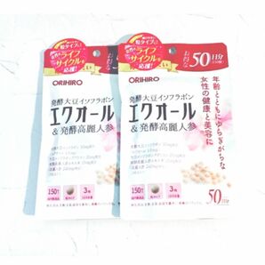 オリヒロ 発酵大豆イソフラボン エクオール＆発酵高麗人参 【100日分】50日分×2袋 