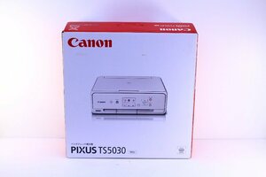 ★【未使用】Canon キャノン TS5030 PIXUS ピクサス インクジェットプリンター 白 プリント コピー スキャン【10922442】