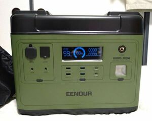 いちおう中古 ★EENOUR ポータブル電源 P2001 大容量 2000Wh/625600mAh リン酸鉄リチウム電池★ 無停電電源装置(UPS)搭載 1.5時間満充電