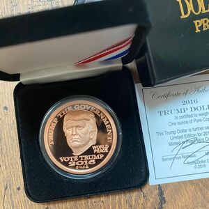 難あり☆ 2016年 トランプ大統領 銅貨 トランプダラー 純銅 コイン 1oz