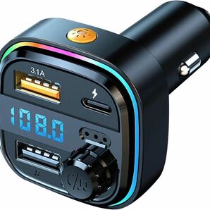 FMトランスミッター 車載充電器 Bluetooth USBポート 通話 音楽再生 12-24V車に適応