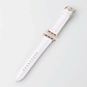 Apple Watch用 ハイブリッドレザーバンド (41/40/38mm) クロコホワイト アップルウォッチ ベルト