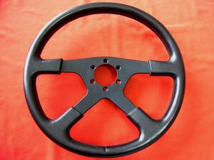 old momo steering wheel 37.0Φ 1pcs black leather seamless 1994 希少シームレスレザー トヨタ純正 toyota genuine product supra