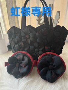 虹様専用　折り紙キルトバッグ　お花のポーチ2点　ハンドメイド