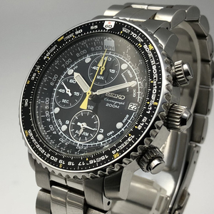【美品!!】SEIKO セイコー パイロットウォッチ クロノグラフ 200M CHRONOGRAPH 7T62-0EB0 クォーツ 紳士用腕時計（管理No.1380）