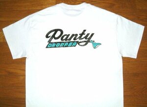 新品 PANTY DROPPER パンティードロッパー ヘビーコットン生地 左胸 1ポケット付き 半袖 Tシャツ (Lサイズ/白) ロゴ バイカー ホットロッド