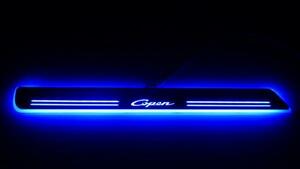 コペン　L880K　LEDスカッフプレート　青　流れる　Copen　ブルー