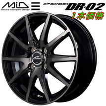 MID シュナイダー DR-02 ホイール1本 ブラックポリッシュ+ブラッククリア 5.5J-14inch 4H/PCD100 inset+38_画像1