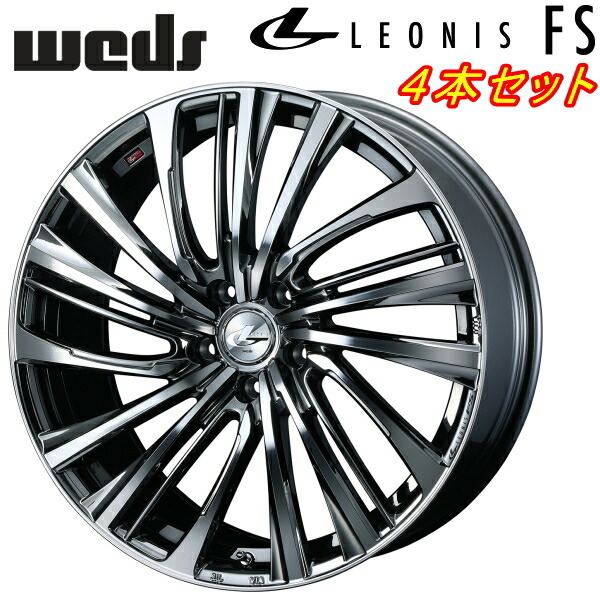 ウェッズ レオニス FS ホイール4本 ブラックメタルコート/ミラーカット 7.5-19inch 5H/PCD114.3 inset+48