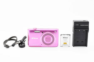 【美品】ニコン Nikon COOLPIX S3700 ピンク 《Wifi搭載の手のひらサイズカメラ》　　　 　 　　　　　　　MR170338A2926