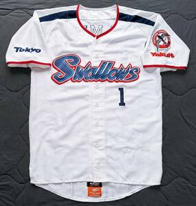 美品！Swallows×BEAMS 東京ヤクルトスワローズ×ビームス No.1 岩村明憲 ファンクショナルユニホーム(XL相当)デサント製