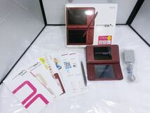 00575 【中古品】Nintendo DSi LL 本体 UTL-001 ワインレッド 箱取説付き完品 画面などやや傷あり SD4GB付属 ゲーム機 レトロゲーム_画像2