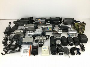 【ジャンク品】ビデオカメラ フィルムカメラ レンズ 周辺機器 他 まとめ セット Sony Canon Nikon MINOLTA HITACHI Victor wa◇105