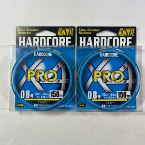 DUEL (デュエル) HARDCORE (ハードコア) PEライン 0.8号 HARDCORE X4 PRO 150m 0.8号 イエロー H3862-Y2個セット【新品未使用品】N6676