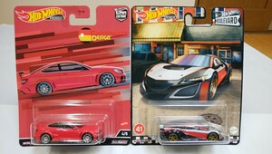 絶版！美品！HOT WHEELS PREMIUM 1/64 BENZ C63 AMG ACURA NSX GT3 BOULEVARD ベンツ アキュラ 2台セット