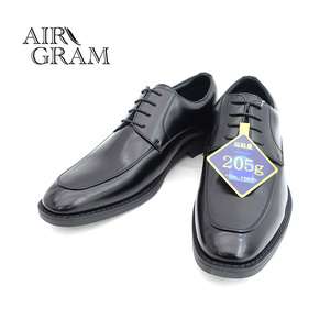 ▲AIR GRAM エアグラム メンズ Uチップ ビジネスシューズ 1721 メンズ 紳士靴 革靴 ブラック Black 黒 25.5cm (0910010697-bk-s255)