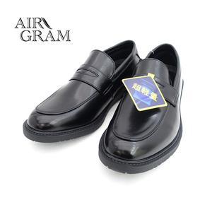 ▲AIR GRAM エアグラム メンズ ローファー ビジネスシューズ 1726 メンズ 紳士靴 革靴 ブラック Black 黒 25.0cm (0910010702-bk-s250)