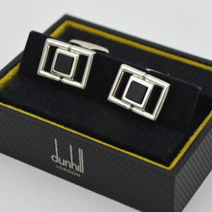 ★ Dunhill Cufflinks Запонки Аксессуары для костюма Черный×Серебристый (0220367050)