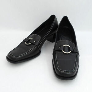 * Coach Loafer heel up black size 8B(25cm) P419 (0220482295)