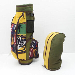 ★ Bridgestone Bridgestone Paradiso Paladios Caddy Bag 6 -Part Khaki x желтый около 2,85 кг использовал гольф (0220485316)