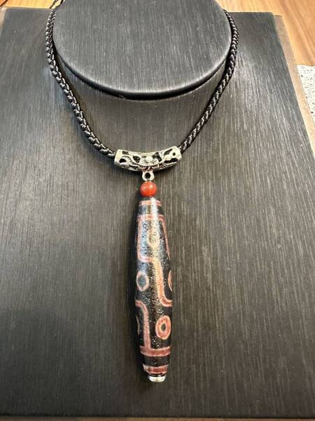 T-367 チベット 九眼天珠 ネックレス 風水 開運 魔除け 鉱物 浄化