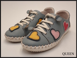 Estacion Heart design leather shoes *22cm* Estacion / sneakers /24*3*3-3