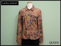 LAURA ASHLEY 花柄ジャケット・9▲ローラアシュレイ/フラワープリント コーデュロイ/24*3*4-24_画像1