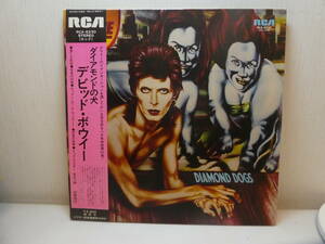 ジャンク扱い　帯付国内盤LP　デヴィッド・ボウイ　David Bowie　／　ダイアモンドの犬　RCA　
