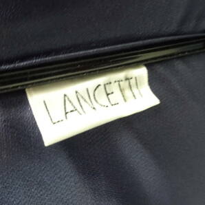 ( せ-A1-1097 )LANCETTI ランチェッティ 日傘 手開き式 防水加工 紺色 ネイビー 刺繍 花 全長約67～76cm 半径約48cm 田中久 中古の画像9