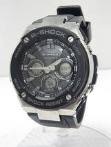 (つ-U-575)G-SHOCK ジーショック 腕時計 GST-W300 アナログ/デジタル タフソーラー ブラック CASIO カシオ 動作品 中古_画像1