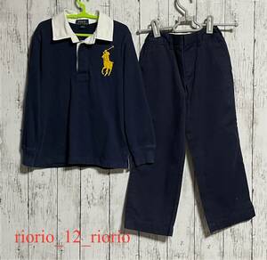 216　POLO RALPH LAUREN　ポロラルフローレン　男の子まとめ売り　ビッグポニーラガーシャツ　コットンパンツ　2枚セット　size4T・110