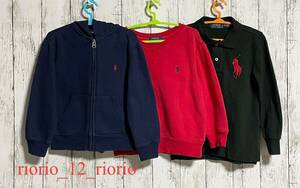 214　POLO RALPH LAUREN　ポロラルフローレン　男の子まとめ売り　裏起毛パーカー　裏起毛トレーナー　ポロシャツ　3枚セット　size3T