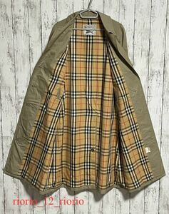 161　BURBERRY　バーバリー　ステンカラーコート　ノバチェック　コットンコート　通勤　ビジネス　sizeM