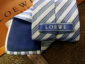 ●bv7222●良品●【ＬＯＥＷＥ】ロエベ【総ロゴ/ストライプ】ネクタイ★