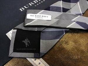 ●bv0609●良品●本場バーバリー【最高級ハンドメイド】【BURBERRY】ネクタイ