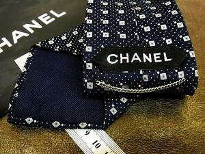 ●bv0642●良品●シャネル【CHANEL】 ＣＣロゴ柄 ネクタイ★