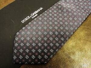 *bv0780* superior article * Dolce & Gabbana [ total DG Logo ] necktie ( Dolce&Gabbana D&G)