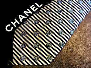 ●bv1279●良品●シャネル【CHANEL】 花カメリア柄 ネクタイ★