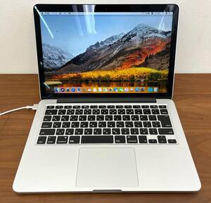 #1627 美品『Apple MacBook Pro A1502 Mid2014』Corei7 16GB SSD500GB /Retina 13inch 通電/起動OK ACアダプター付 長期保管品【中古】